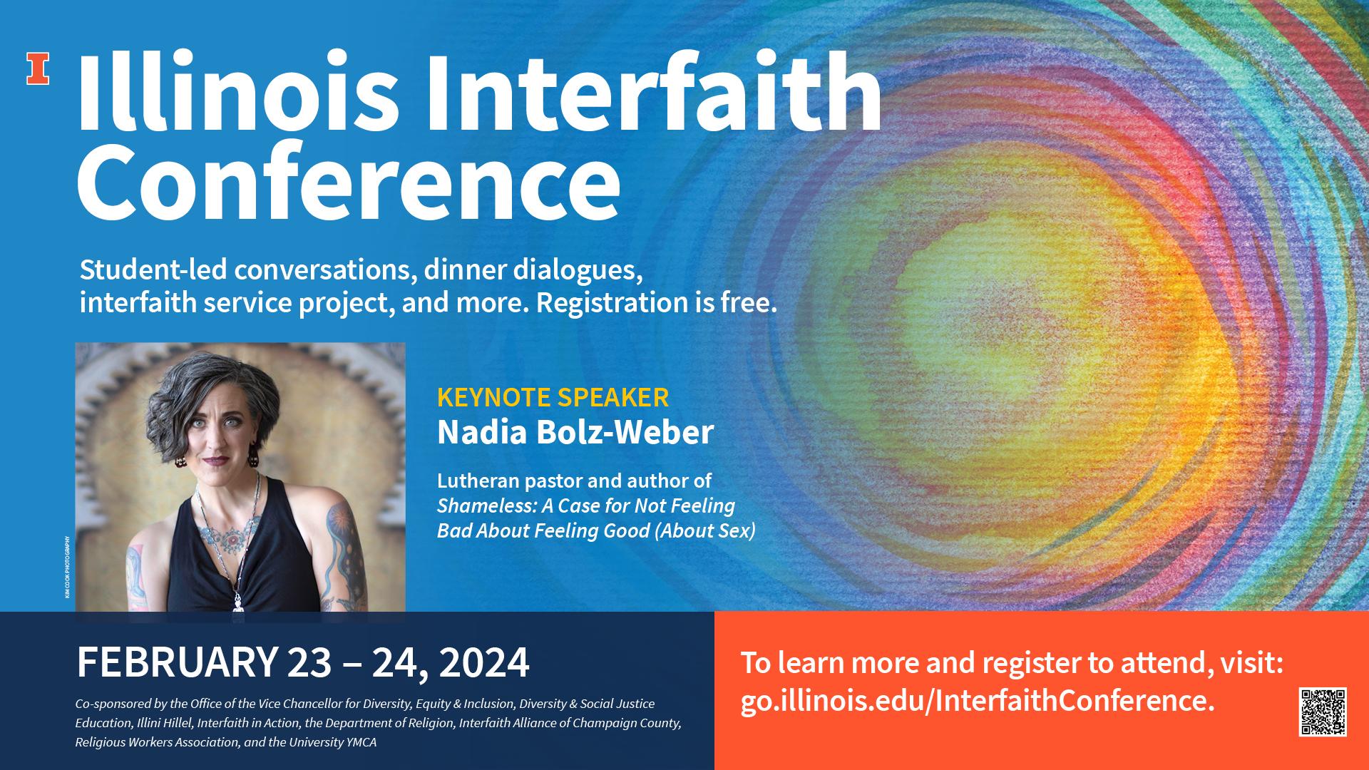 Illinois Interfaith Conference promotional flyer with description and dates.